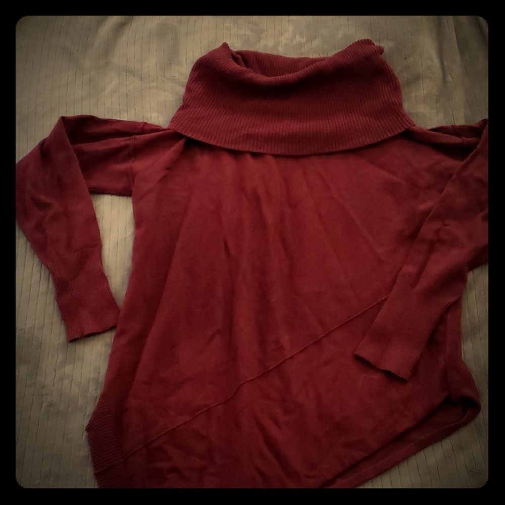 Burgundy Cowl-Neck Sweater